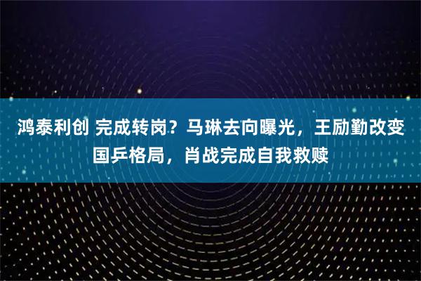 鸿泰利创 完成转岗？马琳去向曝光，王励勤改变国乒格局，肖战完成自我救赎